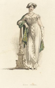 Fashion Plate (Ball Dress), 1813. Creator: Rudolph Ackermann.