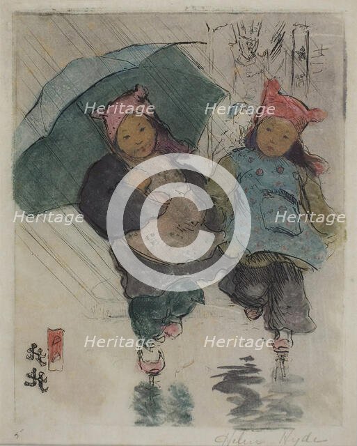 In the Rain, 1898. Creator: Helen Hyde.