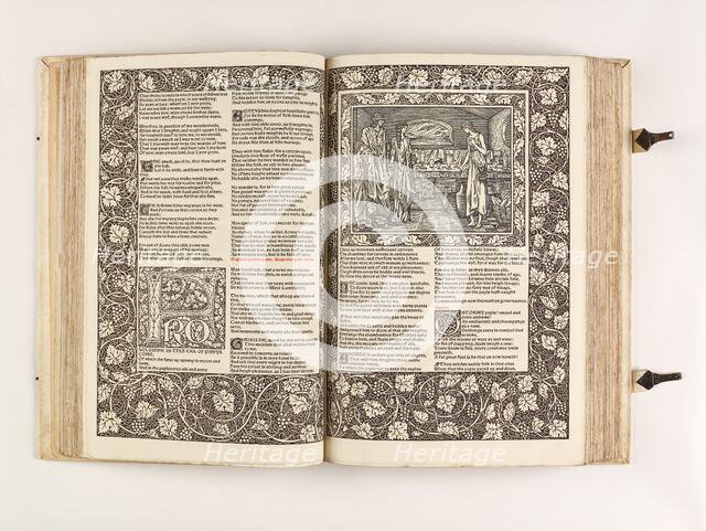 The Kelmscott Chaucer - The Works of Geoffrey Chaucer Now Newly Imprinted, 1896. Creator: Sir Edward Coley Burne-Jones.
