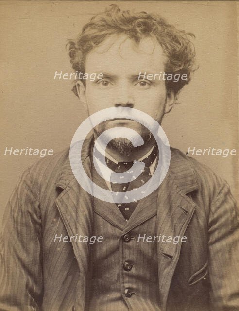 Favre. Pierre, Maurice. 29 ans, né le 30/11/64. Ciseleur. Anarchiste. 15/3/94., 1894. Creator: Alphonse Bertillon.