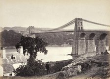 Bangor, Suspension Bridge, From Anglesey (254), Printed 1860 circa. Creator: Francis Bedford.