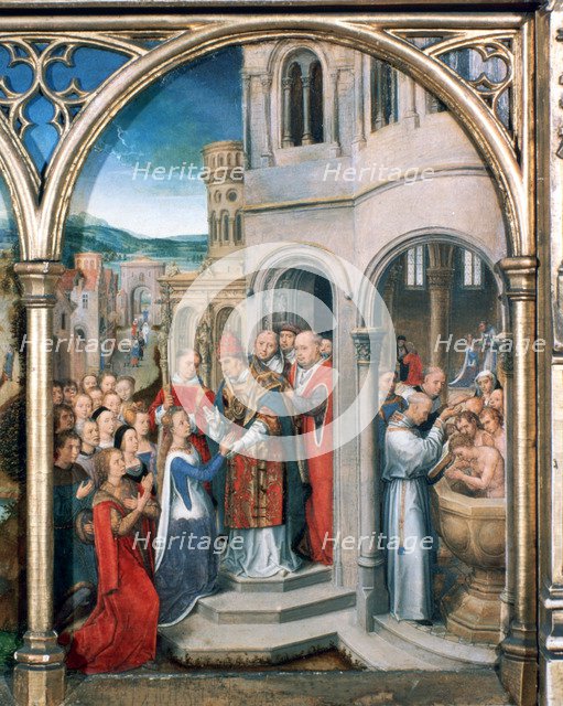 'St Ursula Shrine, Arrival in Rome', 1489. Artist: Hans Memling