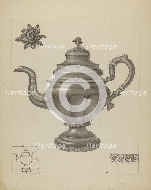 Silver Teapot, c. 1936. Creator: Paul Ward.