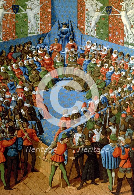 Trial of John Duke of Alençon, accused of conspiring with the English against France, he was brou…