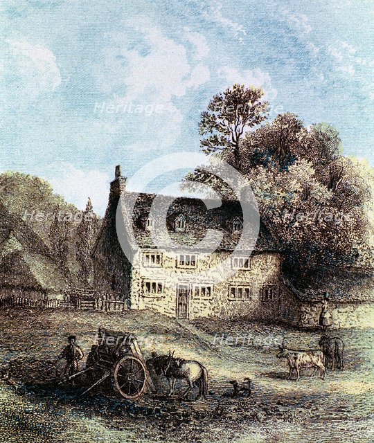Woolsthorpe Manor near Grantham, Lincolnshire, birthplace of Isaac Newton, 1859. Artist: Unknown