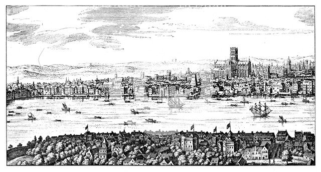 General view of London, 1666, (1909). Artist: Unknown