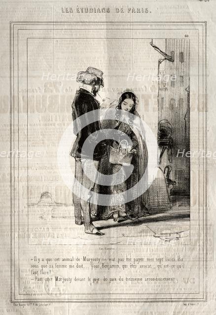 Les Étudiants de Paris, 1842. Creator: Paul Gavarni (French, 1804-1866).