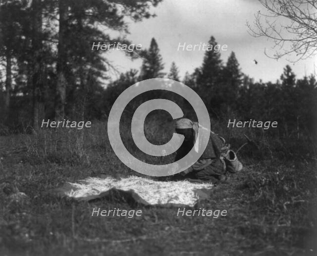 Drying Piahe-Yakima, 1909, c1910. Creator: Edward Sheriff Curtis.