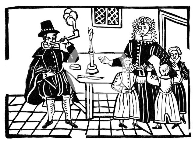 Man smoking a pipe, early 17th century. Artist: Unknown