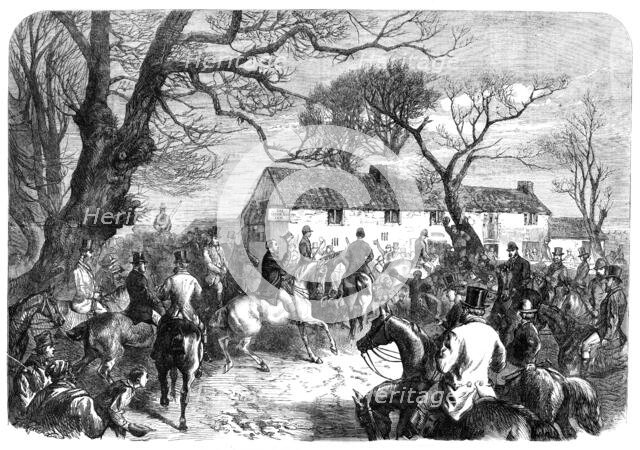 The Prince of Wales at the Meet of the Burton Hounds, Green Man, Lincoln Heath, 1870. Creator: Unknown.