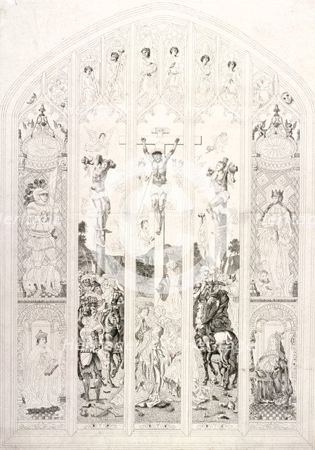 East window in St Margaret, Westminster, depicting the crucifixion, London, 1787. Artist: John Wright 