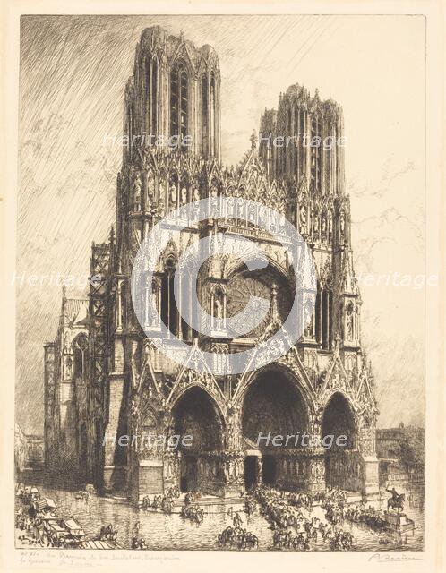 Reims Cathedral (Cathedrale de Reims), 1911. Creator: Auguste Lepere.