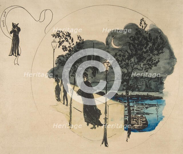 Decoration for a Plate: Notre Dame, 1870. Creator: Felix Bracquemond.