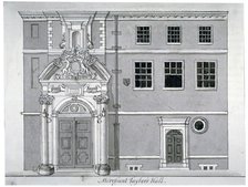 Threadneedle Street front, Merchant Taylors' Hall, City of London, c1780.                            Artist: Anon