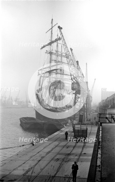 The 'Pamir', a sailing ship, in the Royal Victoria Dock, Canning Town, London, c1945-c1965. Artist: SW Rawlings