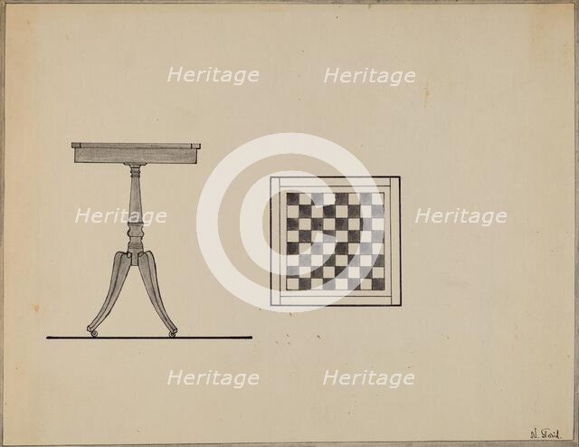 Checkerboard Table, 1936. Creator: Nicholas Gorid.