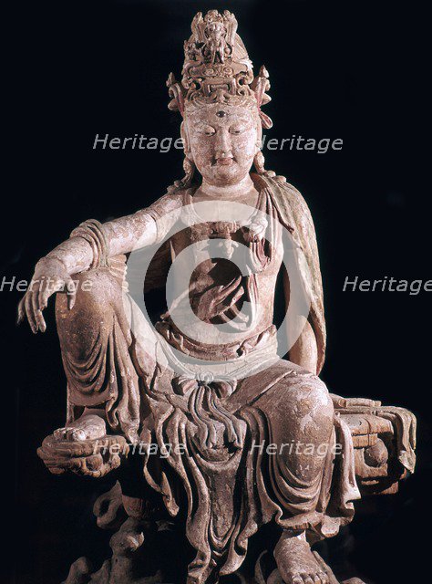 Chinese statuette of Kuan-Yin as a Bodhisattva, 12th century. Artist: Unknown