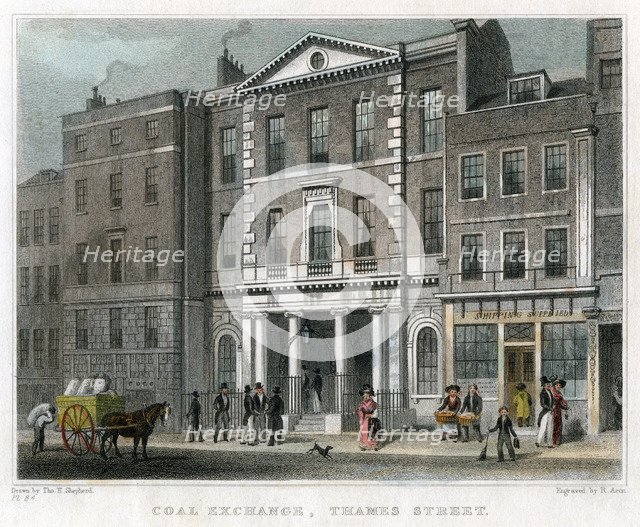 Coal Exchange, Thames Street, City of London, 1830.Artist: R Acon