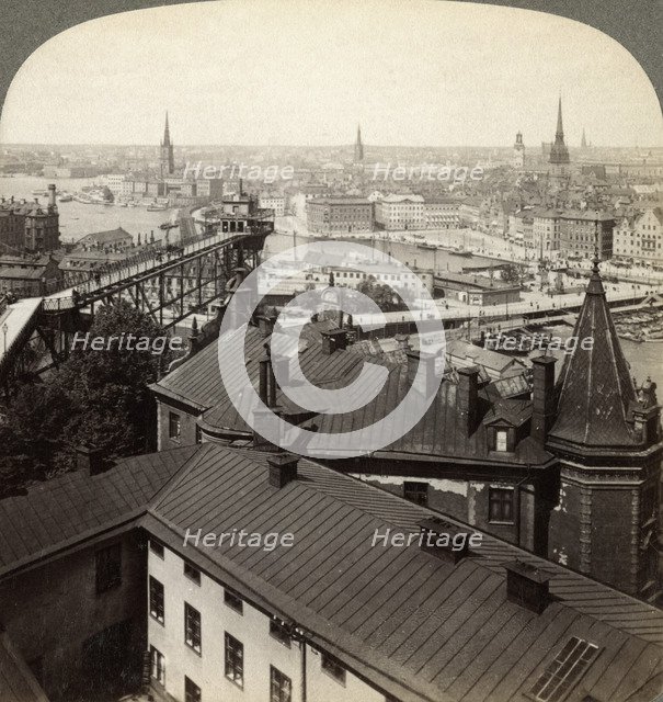 Cityscape, Stockholm, Sweden.Artist: Underwood & Underwood