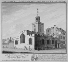 North-east prospect of the Church of St Olave, Hart Street, City of London, 1736. Artist: William Henry Toms