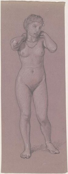 Female Nude with Necklace, 1870s-1880s. Creator: Elihu Vedder.