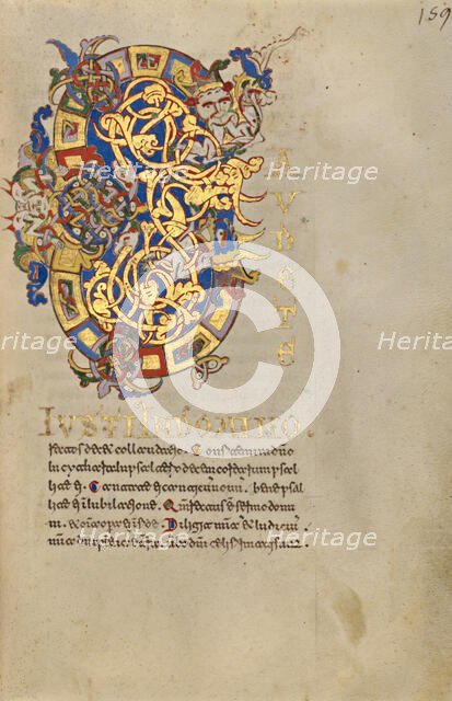 Inhabited Initial G; Breviary, 1153. Creator: Unknown.