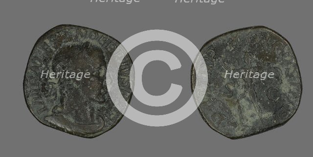 Sestertius (Coin) Portraying Emperor Severus Alexander, 234. Creator: Unknown.