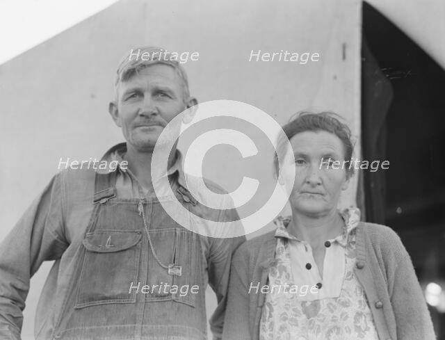 In FSA migratory labor camp, Sinclair Ranch, Brawley, Imperial Valley, California, 1939. Creator: Dorothea Lange.