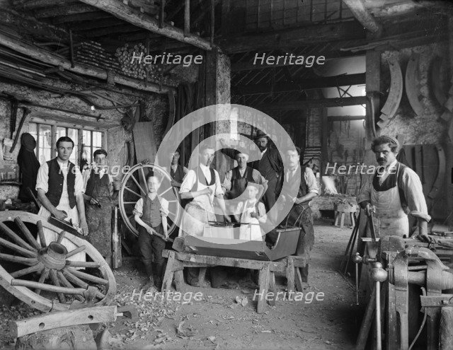 Interior of J Plater's Cart, Van and Carriage Works, Haddenham, Buckinghamshire, 1903. Artist: A Newton