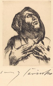 Mönch mit Erhobenem Blick (Monk Gazing Upward), 1916. Creator: Lovis Corinth.