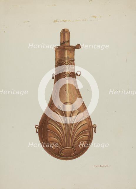 Powder Flask, c. 1940. Creator: Robert W.R. Taylor.