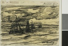 Ships at Sea, 1908. Creator: Hendrik Willem Mesdag.