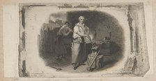 Banknote vignette with a blacksmith and forge, ca. 1824-37. Creator: Attributed to Asher Brown Durand.