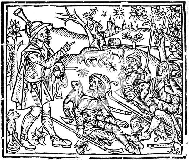 Shepherds with their flocks and dogs, early 16th century. Artist: Unknown
