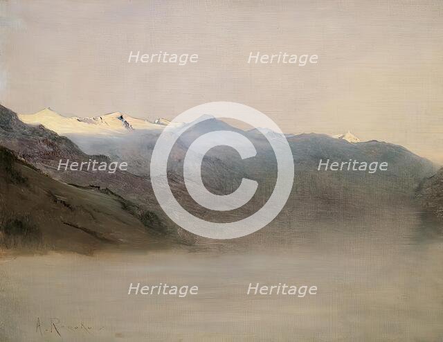 The Gastein valley in the fog, 1877. Creator: Anton Romako.