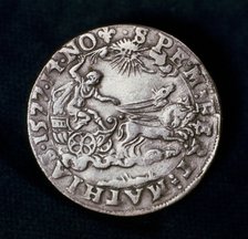 Reverse of a medal commemorating the bright comet of 1577. Artist: Unknown