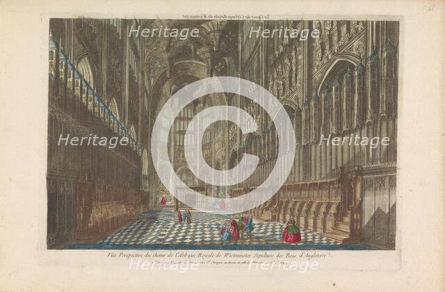 View of the choir of the Westminster Abbey in London, 1735-1805. Creator: Unknown.