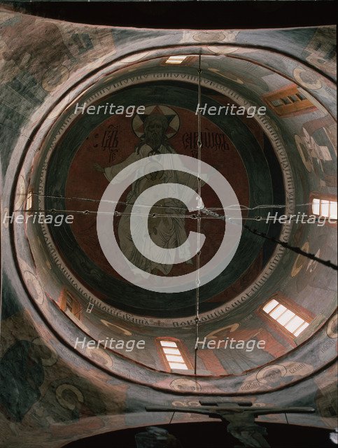 Jehovah. Dome painting in the Archangel Michael Cathedral of the Moscow Kremlin, 1652-1666. Artist: Ancient Russian frescos  