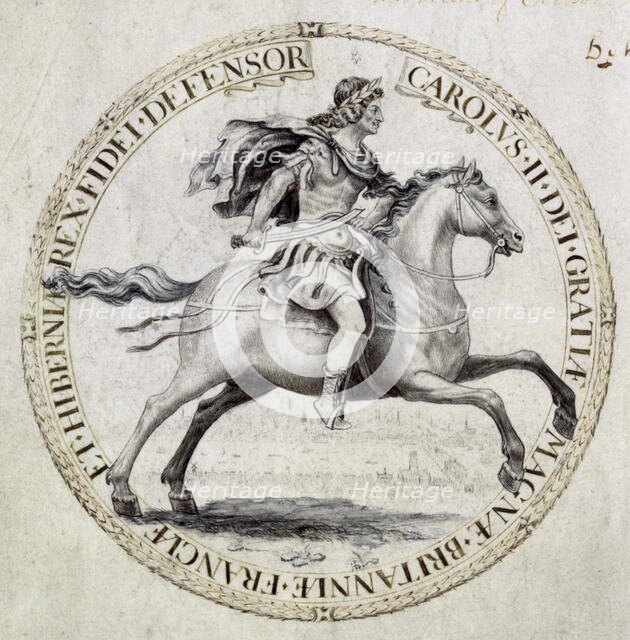 Royal seal of Charles II, 1662. Creator: Unknown.
