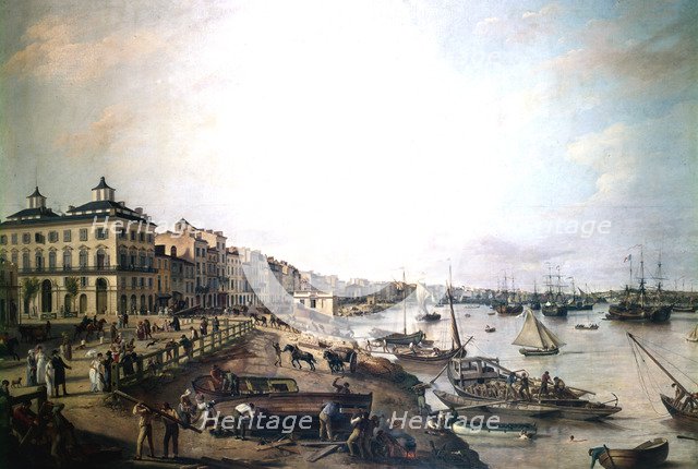 The Port of Bordeaux, France, 1804. Artist: Pierre Lacour I