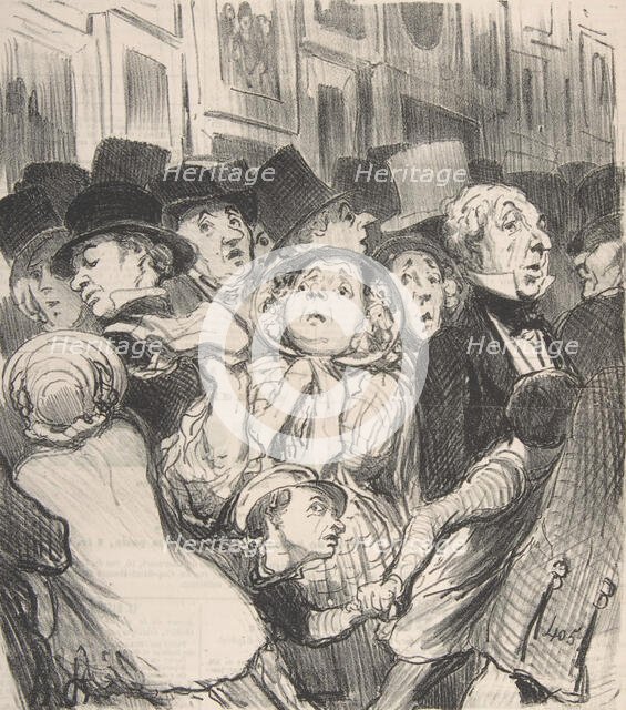 Le Public au Salon - un jour où l'on ne paye pas, 1852.  Creator: Honore Daumier.