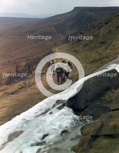 Hikers on Stanage Edge, Hathersage, Derbyshire, 1964.  Artist: Michael Walters