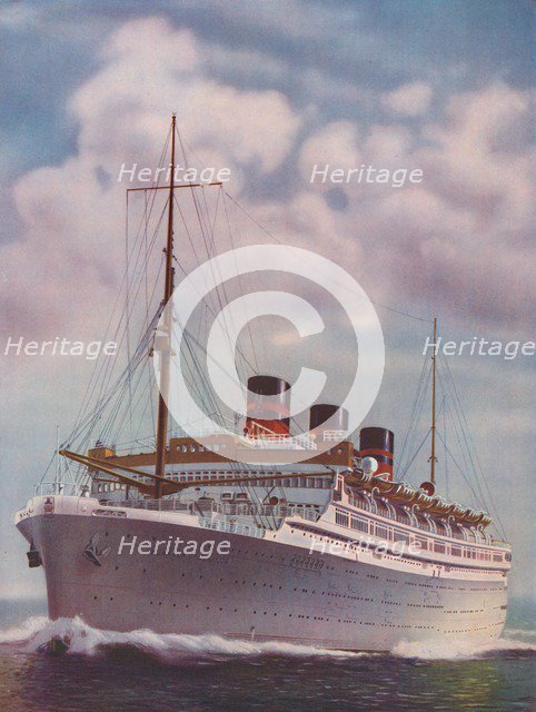 'All Electric from Stem to Stern - The Monarch of Bermuda', 1937. Artist: Unknown.