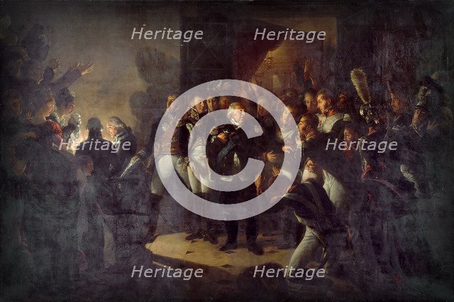 Louis XVIII left the Tuileries on the Night of March 20, 1815. Artist: Gros, Antoine Jean, Baron (1771-1835)