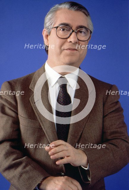 Jose Luis Coll (1931-2007) Spanish writer and humorist, portrait of 1975.