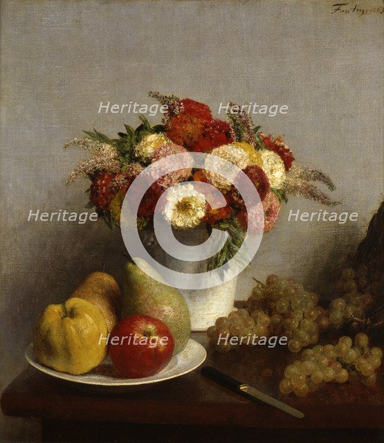 'Fruit and Flowers', 1865.  Artist: Henri Fantin-Latour