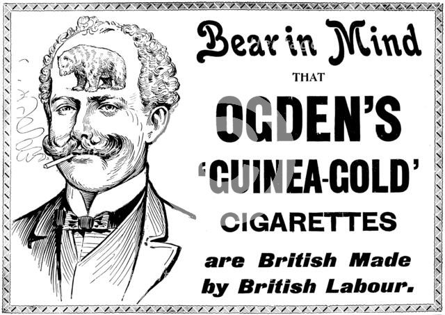 Advertisement for Ogden's 'Guinea-Gold' Cigarettes, 1898. Creator: Unknown.