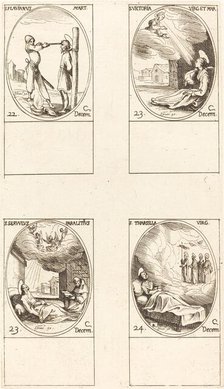 St. Flavian; St. Victoria; St. Servulus; St. Tharsilla. Creator: Jacques Callot.