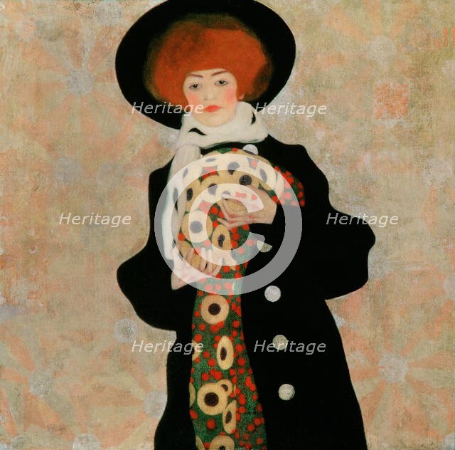 Portrait of a Woman with Black Hat (Gertrude Schiele), 1909. Creator: Schiele, Egon (1890-1918).