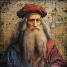AI IMAGE - Portrait of Leonardo da Vinci, 1500s, (2023). Creator: Heritage Images.